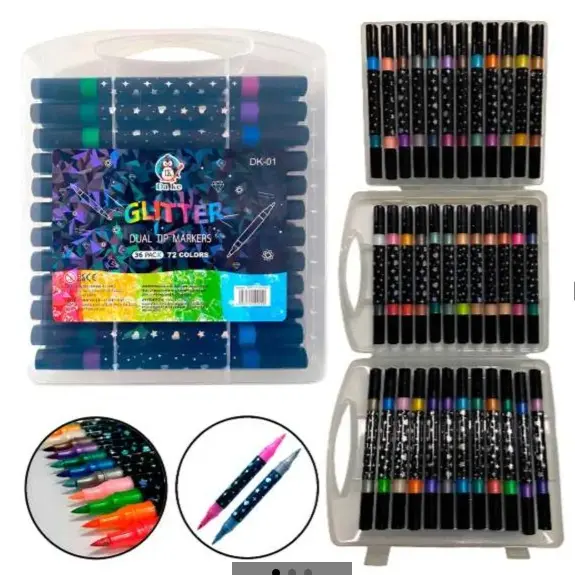 SET MARCADORES GLITER 36 PCS