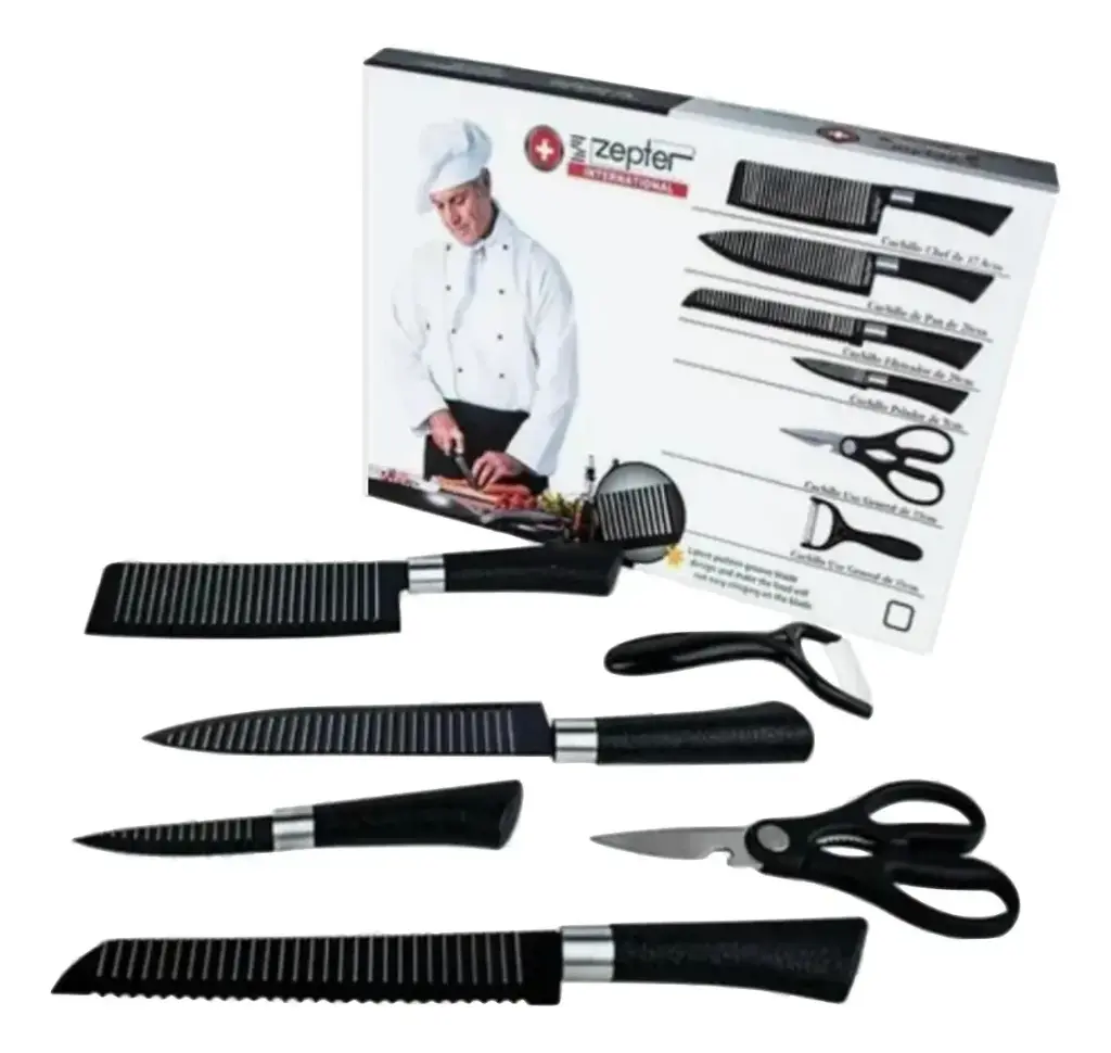 SET DE CUCHILLOS NEGRO