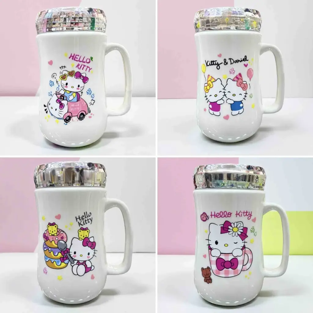 MUG KITTY TAPA ESPEJO X4