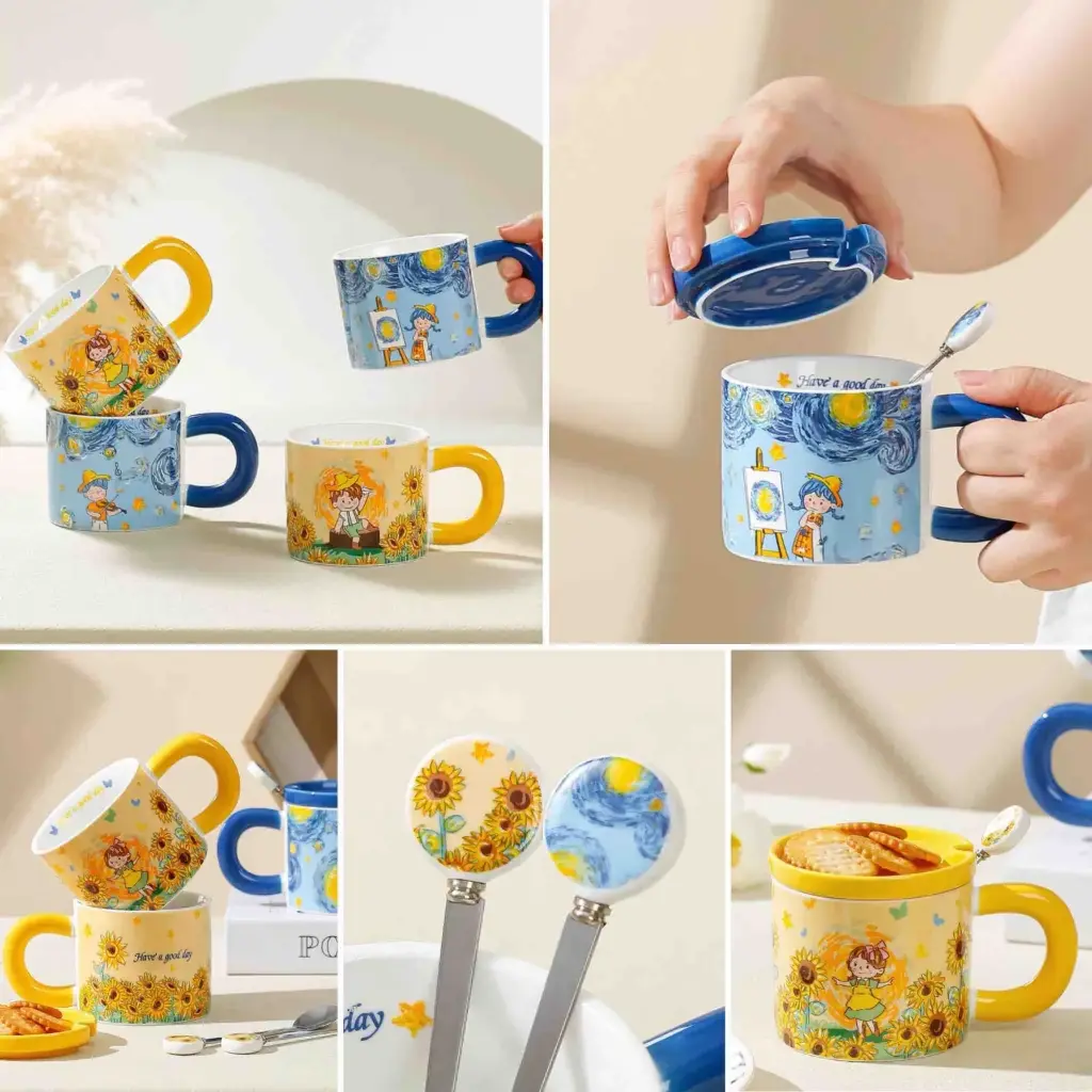 MUG ESTAMPADO VAN GOGH X4