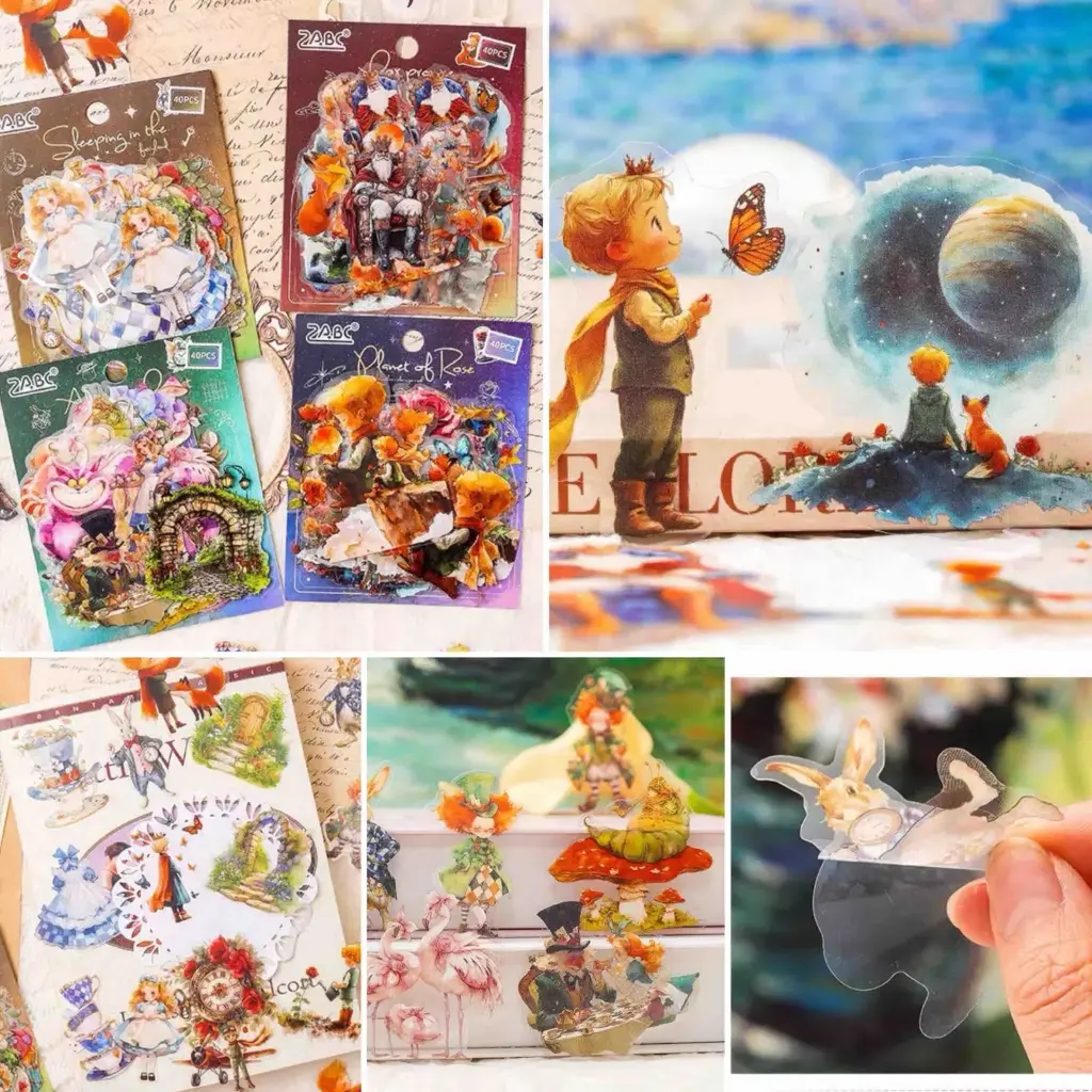 PAQUETE STICKERS PRICIPITO Y ALICIA X8