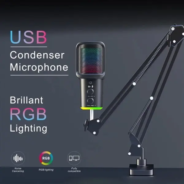 MICROFONO CONDENSADOR RGB SU9