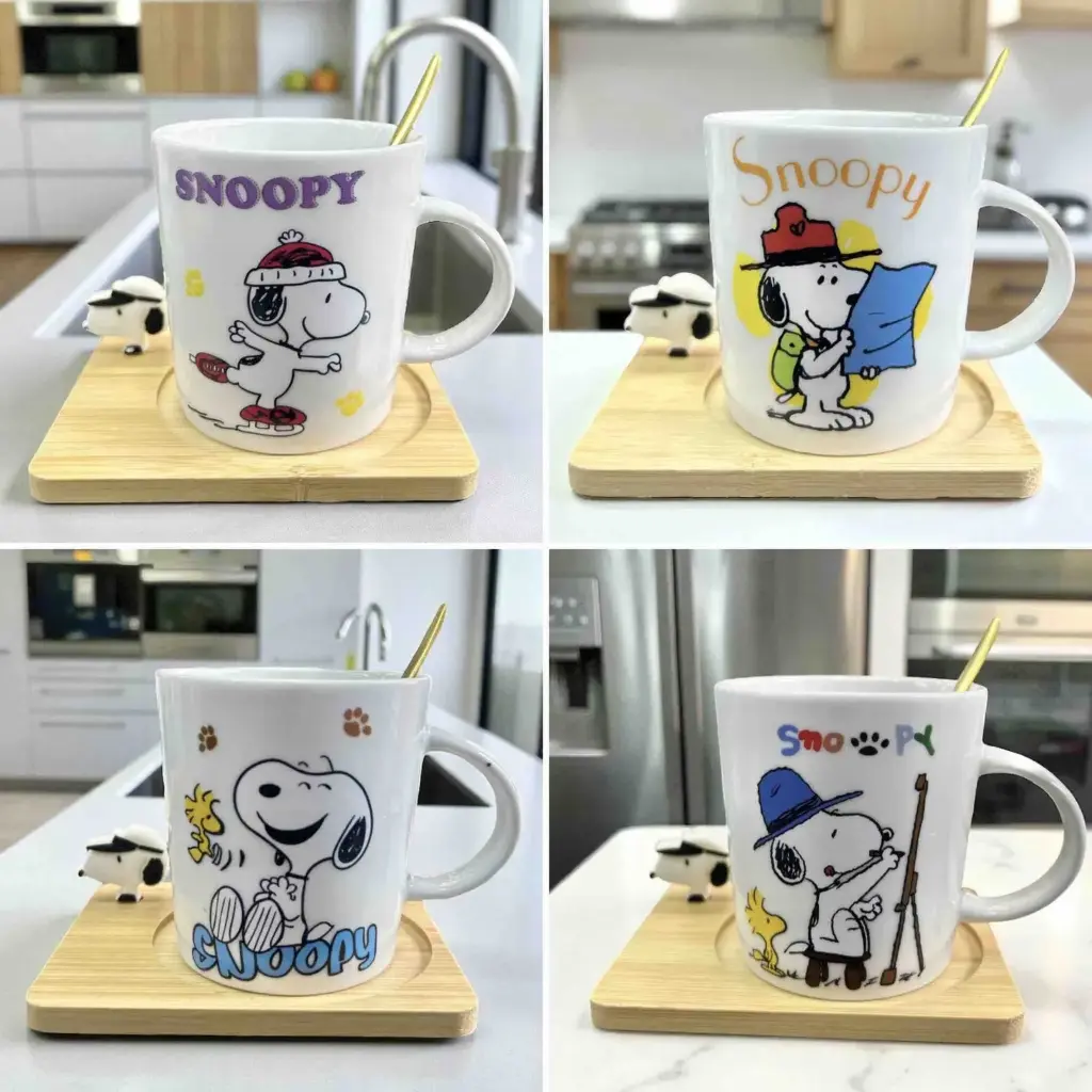 MUG SNOOPY BASE MADERA X4