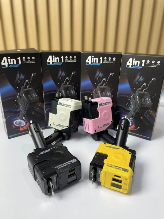 CARGADOR CARRO 4 EN 1 DUAL