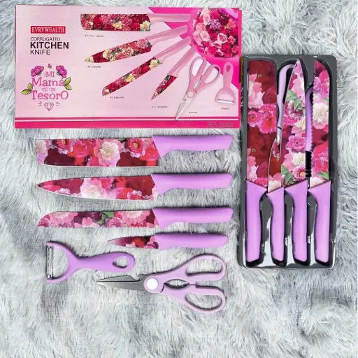 SET DE CUCHILLOS FLORAL