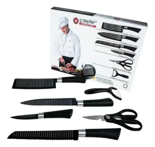 SET DE CUCHILLOS NEGRO