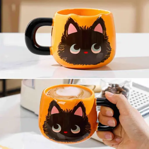 MUG BLACK CAT X2