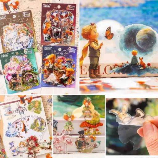 PAQUETE STICKERS PRICIPITO Y ALICIA X8