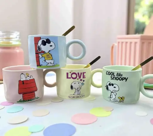 MUG SNOOPY PASTEL X4