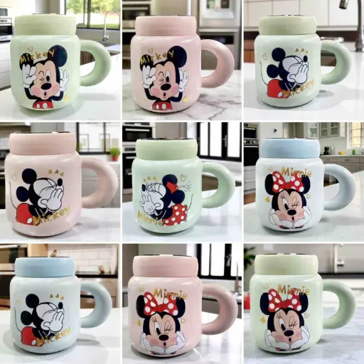 MUG TAPA ESPEJO PASTEL MICKEY X4
